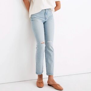 Madewell The High-Rise Slim Crop Boyjean in Dumas Wash Ripped Edition